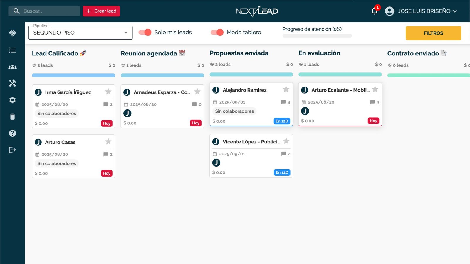 el mejor crm para ventas NextLead CRM